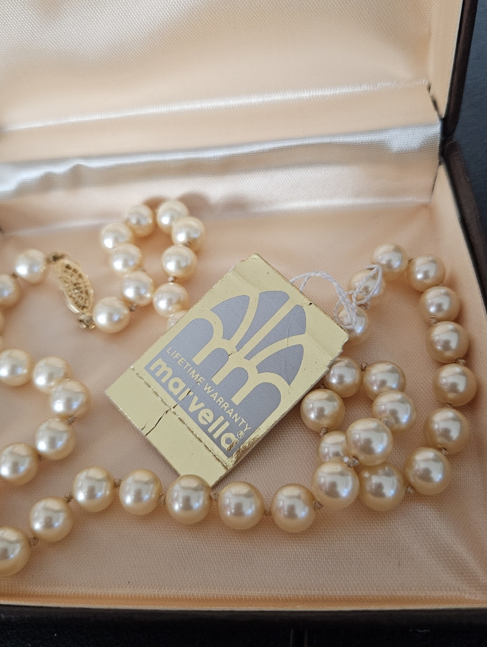 Marvella NWT Cream Pearl Necklace Vintage Original Packaging Granny Regency - Picture 2 of 4